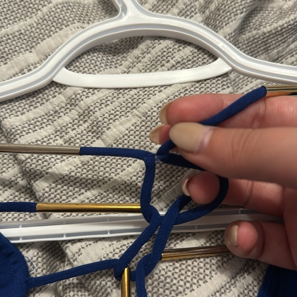 HKR Collection Backless Royal Blue 3/4 Sleeves Top - Picture 5 of 5